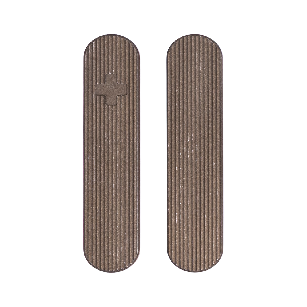 Griffschalen 58 mm Pinstripes aus Titan im Rusty-Finish für Victorinox Taschenmesser – Daily Customs